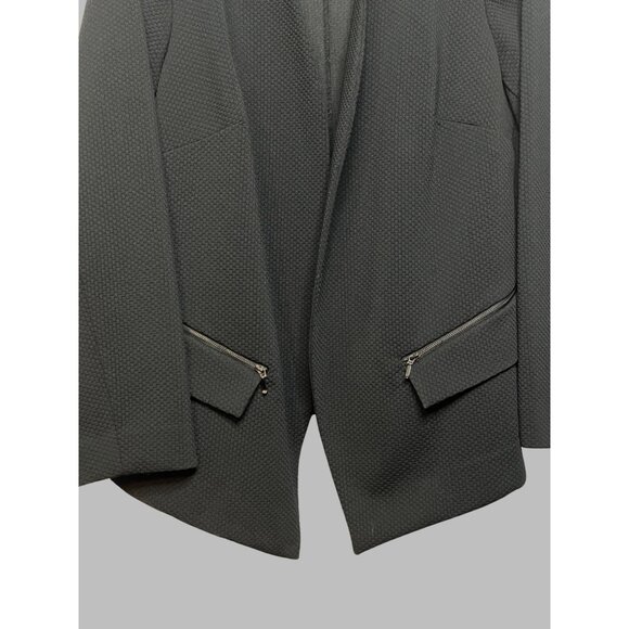 Alfani Women's Open Front Textured Blazer Jacket 2X Black Career Goth Minimalist - Picture 4 of 16